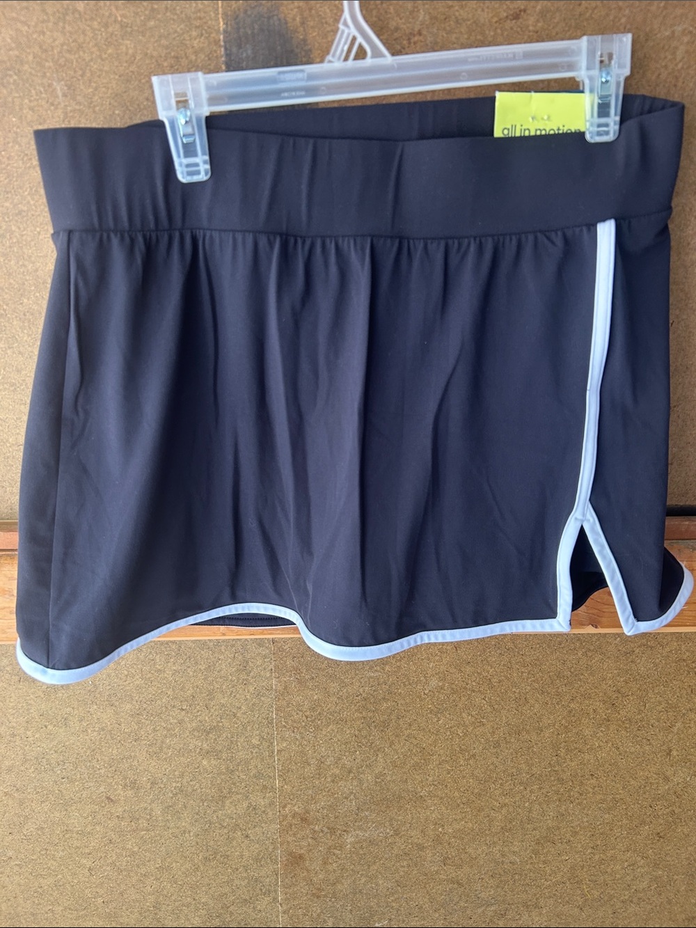 all in motion Black Active Skort with Light Blue Logo